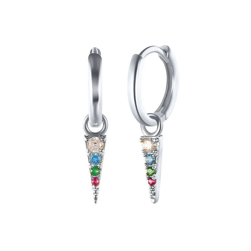 925 Sterling Drop Earrings Colorful Tassel Pendant Party Jewelry
