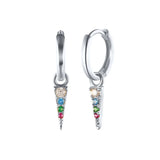 925 Sterling Drop Earrings Colorful Tassel Pendant Party Jewelry