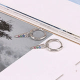 925 Sterling Drop Earrings Colorful Tassel Pendant Party Jewelry