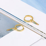 925 Sterling Drop Earrings Colorful Tassel Pendant Party Jewelry