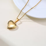 GorGor High Heart-Shaped Necklace Pendant with Rhinestones for Women