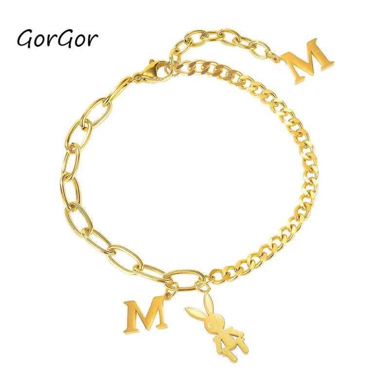 GorGor M Rabbit Titanium Steel Bracelet Female Jewelry 1101