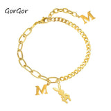 GorGor M Rabbit Titanium Steel Bracelet Female Jewelry 1101