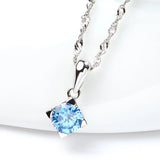 925 Sterling Rhombic Pendant Zircon Engagement Jewelry