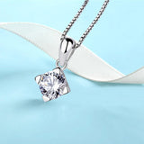 925 Sterling Rhombic Pendant Zircon Engagement Jewelry