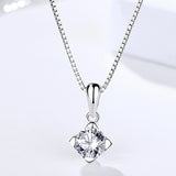 925 Sterling Rhombic Pendant Zircon Engagement Jewelry