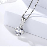 925 Sterling Rhombic Pendant Zircon Engagement Jewelry