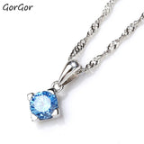 925 Sterling Rhombic Pendant Zircon Engagement Jewelry