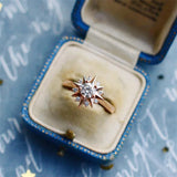 Rose Gold Eight-pointed Star Ring with Cubic Zirconia