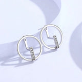 925 Sterling Round Zirconia Stud Earrings for Women