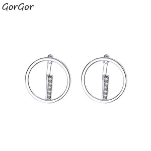 925 Sterling Round Zirconia Stud Earrings for Women