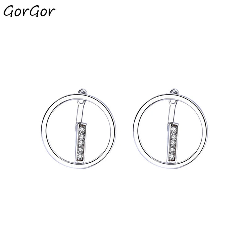 925 Sterling Round Zirconia Stud Earrings for Women