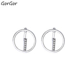 925 Sterling Round Zirconia Stud Earrings for Women