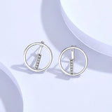 925 Sterling Round Zirconia Stud Earrings for Women