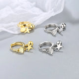 925 Silver Shell Starfish Pendant Earrings Retro Wedding Jewelry