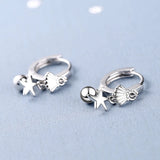 925 Silver Shell Starfish Pendant Earrings Retro Wedding Jewelry