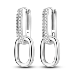 925 Sterling Silver Double Ring Closet Pav Women's Jewelry