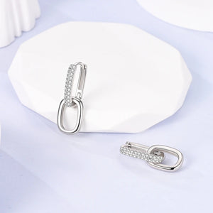 925 Sterling Silver Double Ring Closet Pav Women's Jewelry