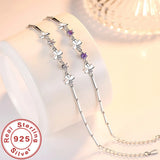 925 Silver Zircon Clover Bracelets Crystal Chain For Women