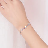 925 Silver Zircon Clover Bracelets Crystal Chain For Women