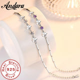 925 Silver Zircon Clover Bracelet Chain for Women Valentines Gift