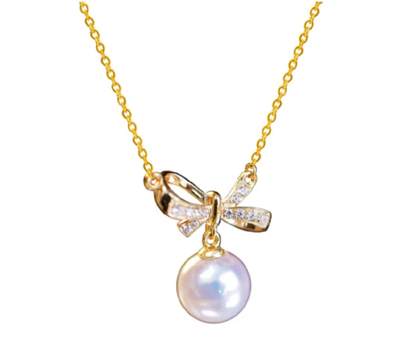 AAAA 9-10mm South Sea Pearl Pendant Necklace Set