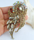 Yellow Rhinestone Bowknot Necklace Pendant NL04243C2