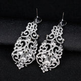 Chandelier Wedding Long Earrings Clear Crystal Drop BA039