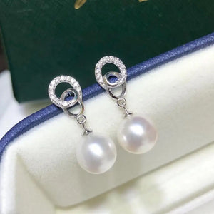 Sterling Silver Earring Settings for Pearls Agate Jade Crystal