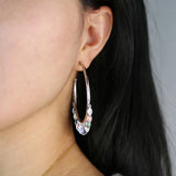 European Women Rainbow Eye CZ Charm Hoop Earring