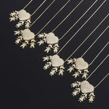 Family Member Pendant Necklace with Zircon Love Heart