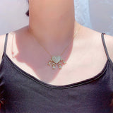 Family Member Pendant Necklace with Zircon Love Heart