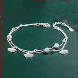 925 Silver Apricot Leaf Bracelet for Women