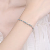 925 Silver Bowknot Zircon Bracelet for Women
