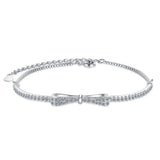 925 Silver Bowknot Zircon Bracelet for Women