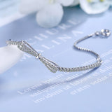 925 Silver Bowknot Zircon Bracelet for Women