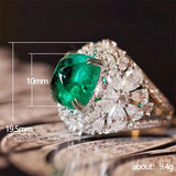 Green Rings for Women Wedding Engagement Unique Female Ring Jewelry