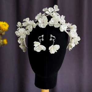 Royal Wedding Tiara Crowns with Earring Crystal Headbands