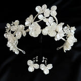 Royal Wedding Tiara Crowns with Earring Crystal Headbands