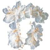 Yarn Floral Wedding Tiara with Earrings