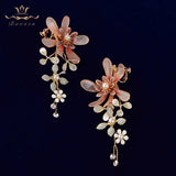 Leaves Brides Ear clip Evening Earrings