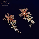 Leaves Brides Ear clip Evening Earrings