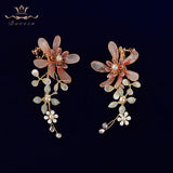 Leaves Brides Ear clip Evening Earrings