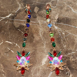 Long Chain Crystal Dangle Earrings Women Party Jewelry