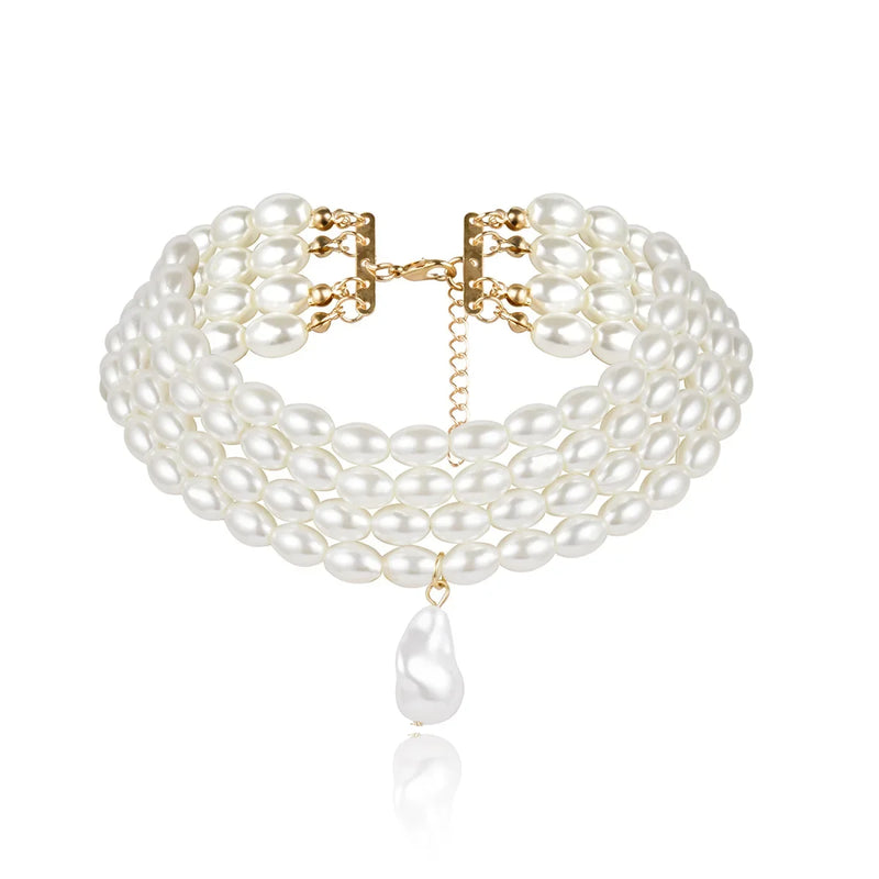 Stunning Pearls Beads Choker Necklace for Women