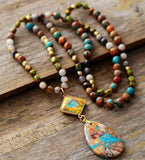 Natural Stones Charm Geometric Pendant Necklace