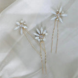 Opal Crystal Bridal Hairpin Rhinestones Flowers Wedding Hair Jewelry