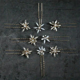 Opal Crystal Bridal Hairpin Rhinestones Flowers Wedding Hair Jewelry