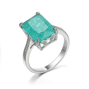 Green Zircon Stone Ring Wedding Engagement Ring for Women