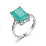 Green Zircon Stone Ring Wedding Engagement Ring for Women